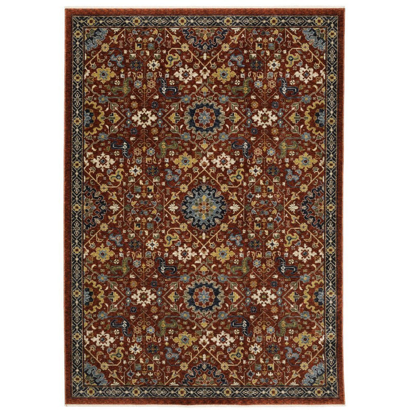 ORIENTAL WEAVERS Aberdeen 006R1 Red Floral Polyester Indoor Area Rectangle Rug (SAK98125)