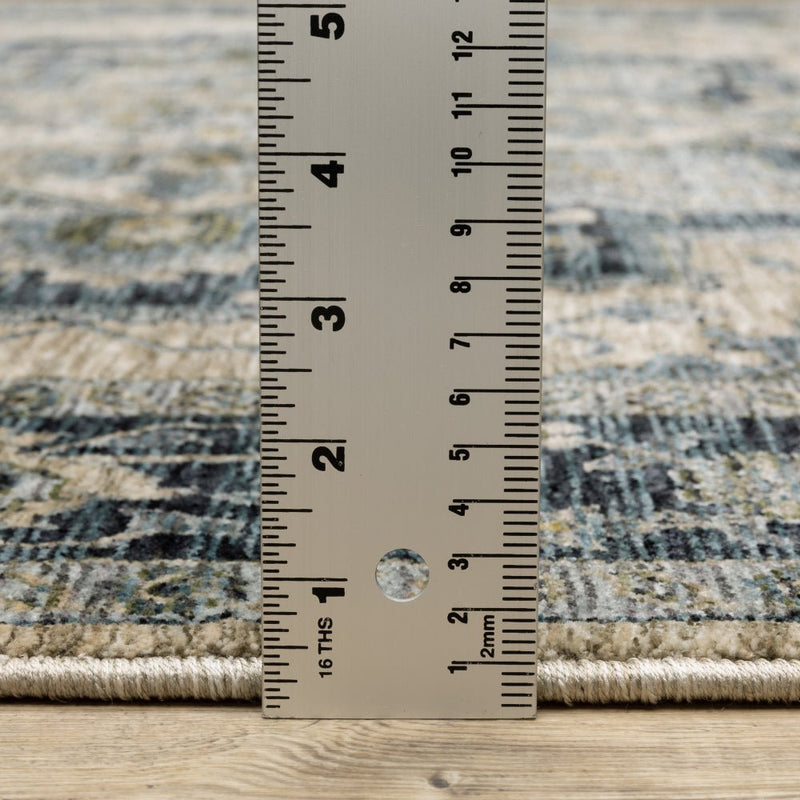 ORIENTAL WEAVERS Aberdeen 051G1 Blue Vintage Polyester Indoor Area Rectangle Rug (SAK52901)
