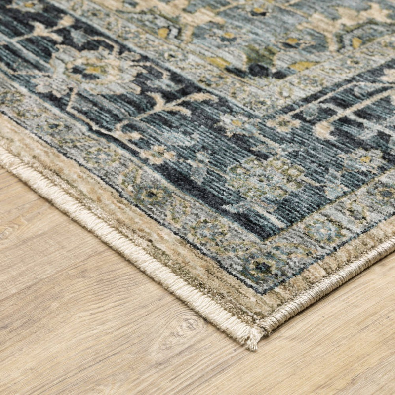 ORIENTAL WEAVERS Aberdeen 051G1 Blue Vintage Polyester Indoor Area Rectangle Rug (SAK52901)