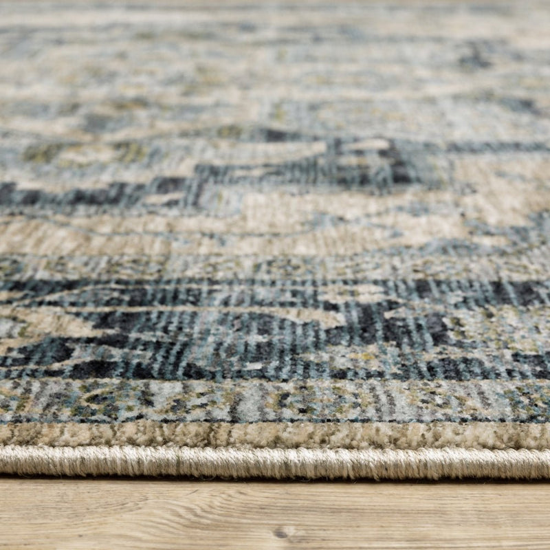 ORIENTAL WEAVERS Aberdeen 051G1 Blue Vintage Polyester Indoor Area Rectangle Rug (SAK52901)