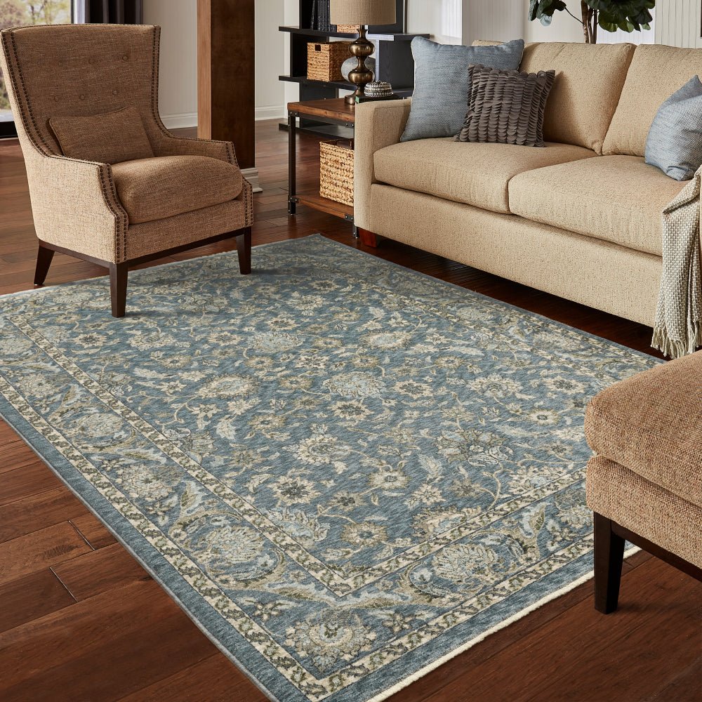 Oriental Weavers Aberdeen 070H1 Blue And Beige Persian Polyester Indoor Area Rectangle Floral Rug (SAK15902)