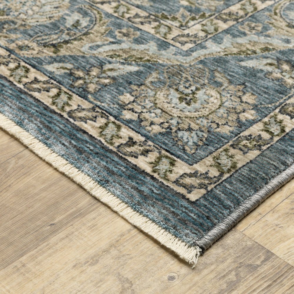 Oriental Weavers Aberdeen 070H1 Blue And Beige Persian Polyester Indoor Area Rectangle Floral Rug (SAK15902)