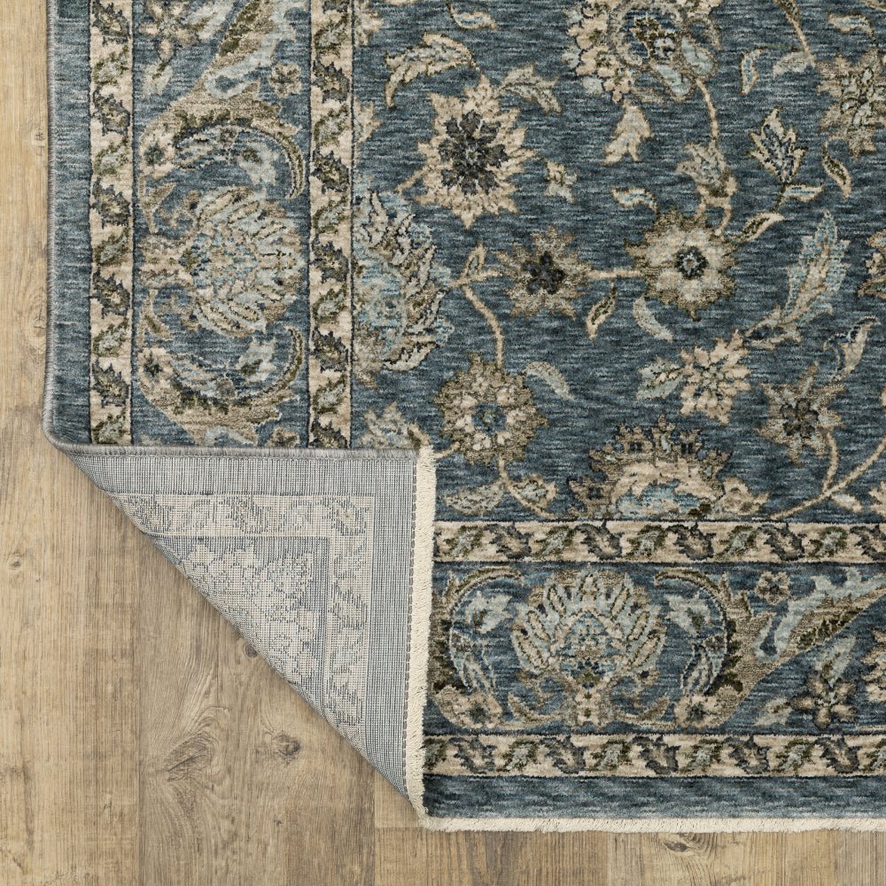 Oriental Weavers Aberdeen 070H1 Blue And Beige Persian Polyester Indoor Area Rectangle Floral Rug (SAK15902)