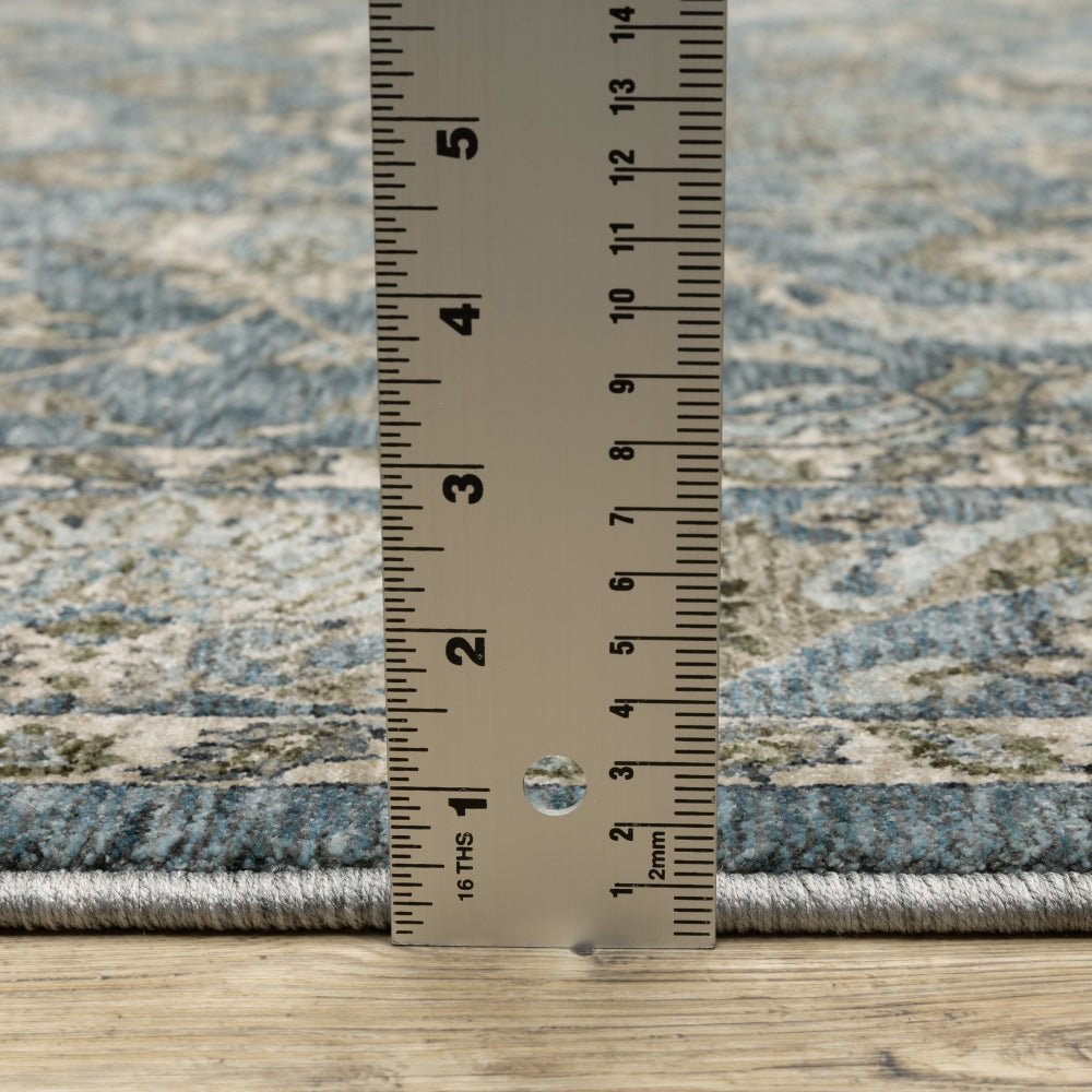 Oriental Weavers Aberdeen 070H1 Blue And Beige Persian Polyester Indoor Area Rectangle Floral Rug (SAK15902)