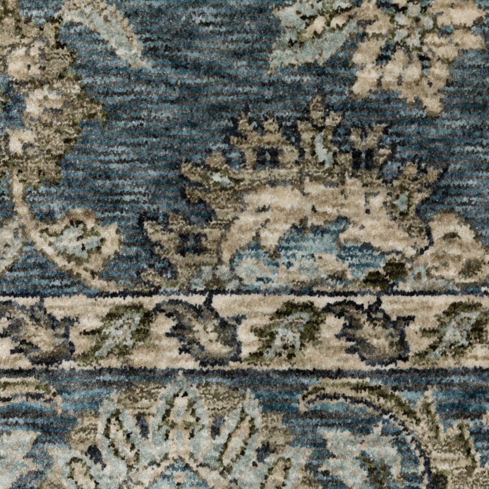 Oriental Weavers Aberdeen 070H1 Blue And Beige Persian Polyester Indoor Area Rectangle Floral Rug (SAK15902)