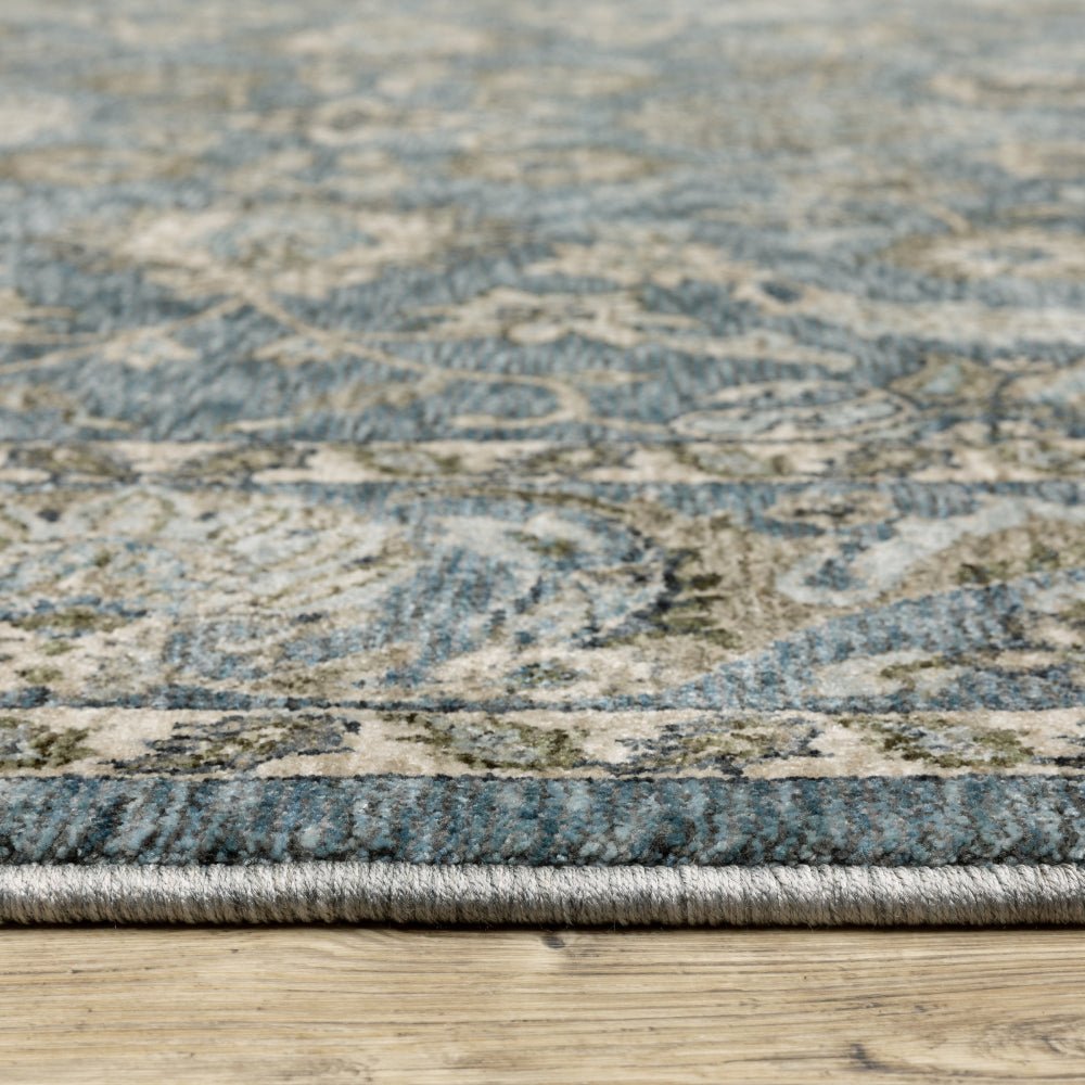 Oriental Weavers Aberdeen 070H1 Blue And Beige Persian Polyester Indoor Area Rectangle Floral Rug (SAK15902)