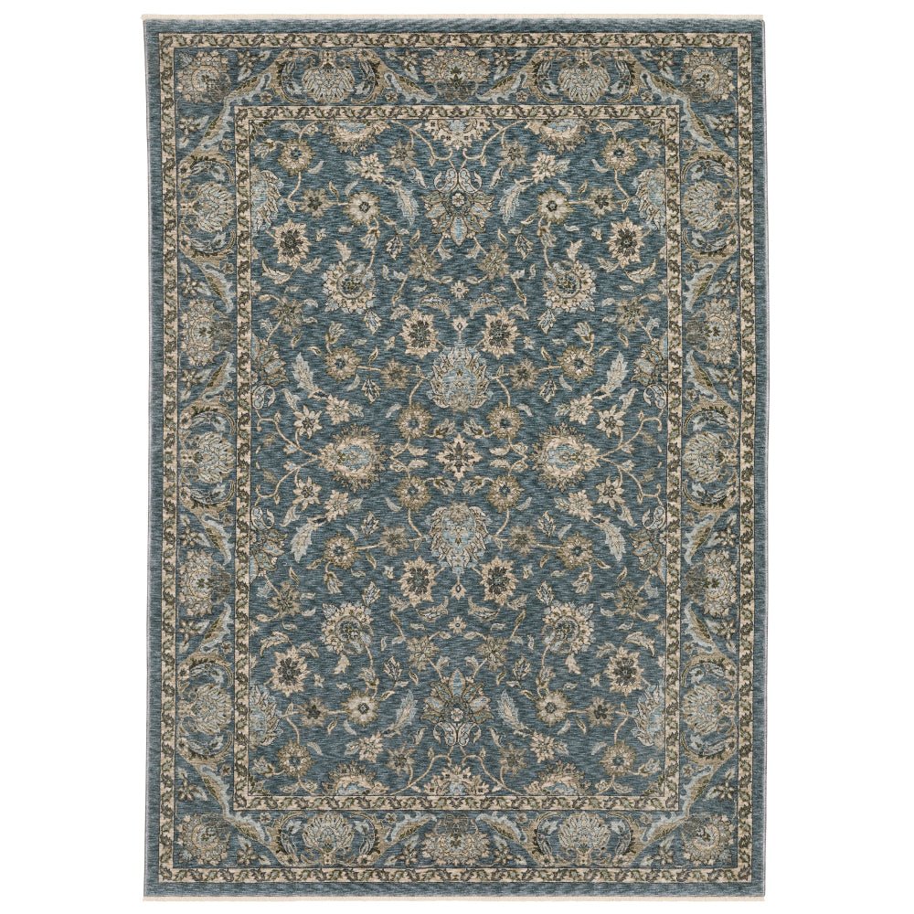 Oriental Weavers Aberdeen 070H1 Blue And Beige Persian Polyester Indoor Area Rectangle Floral Rug (SAK15902)