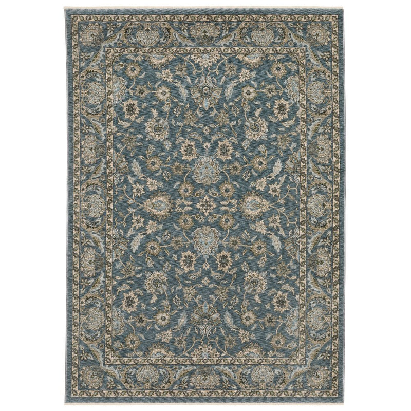 ORIENTAL WEAVERS Aberdeen 070H1 Blue And Beige Persian Polyester Indoor Area Rectangle Floral Rug (SAK15902)