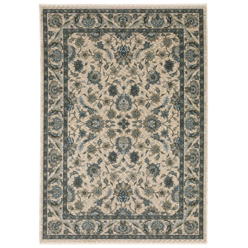 ORIENTAL WEAVERS Aberdeen 070I1 Blue Vintage Floral Polyester Indoor Area Rectangle Rug (SAK17905)