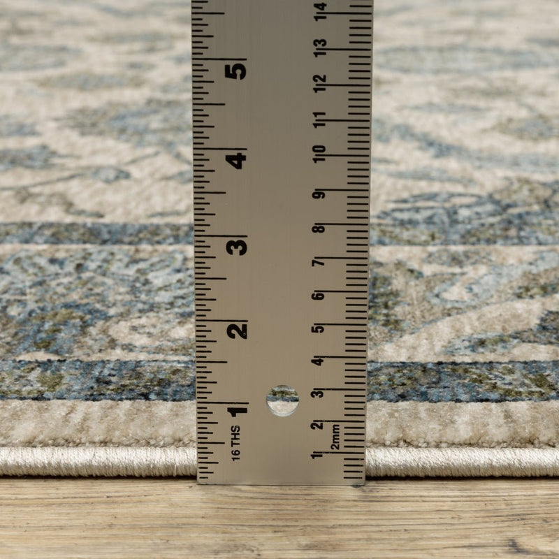 ORIENTAL WEAVERS Aberdeen 070I1 Blue Vintage Floral Polyester Indoor Area Rectangle Rug (SAK17905)