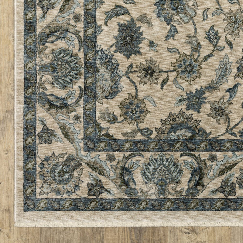 ORIENTAL WEAVERS Aberdeen 070I1 Blue Vintage Floral Polyester Indoor Area Rectangle Rug (SAK17905)