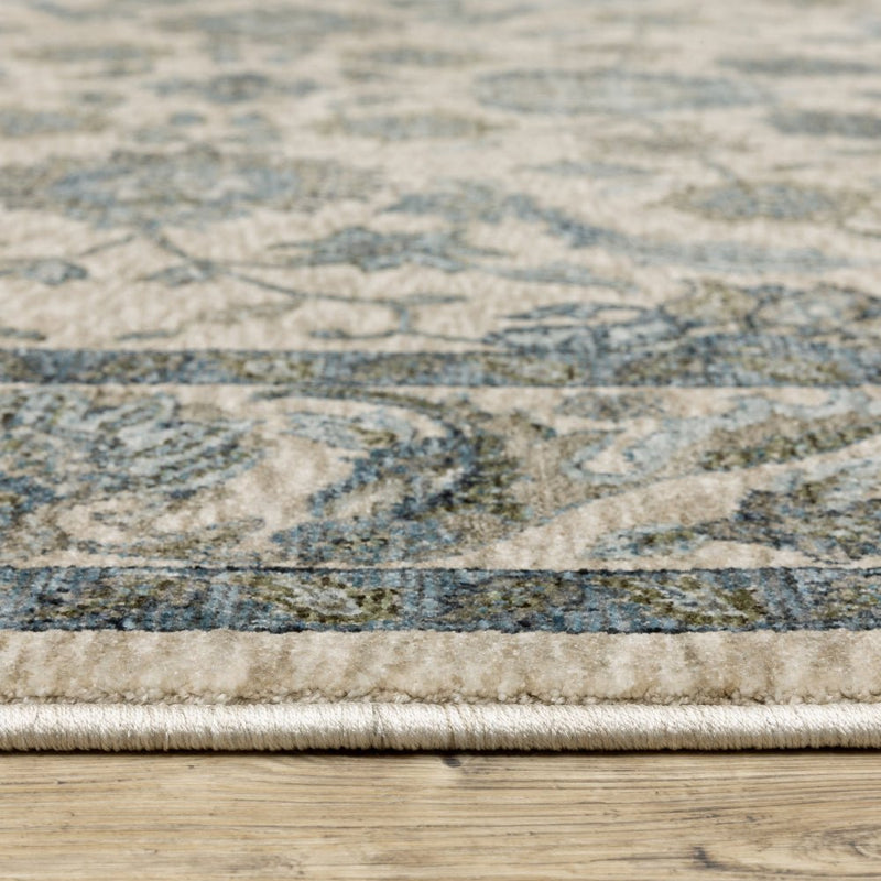 ORIENTAL WEAVERS Aberdeen 070I1 Blue Vintage Floral Polyester Indoor Area Rectangle Rug (SAK17905)