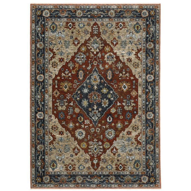 ORIENTAL WEAVERS Aberdeen 1143H Red Medallion Polyester Indoor Area Rectangle Rug (SAK17329)