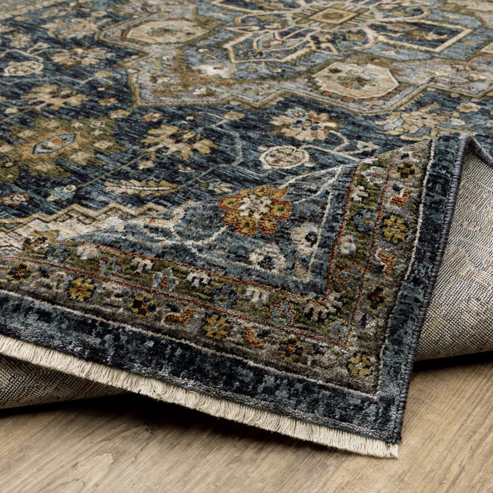 Oriental Weavers Aberdeen 1144Q Blue Persian Medallion Polyester Indoor Area Rectangle Rug (SAK98572)