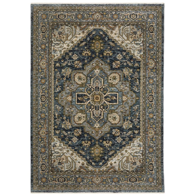 ORIENTAL WEAVERS Aberdeen 1144Q Blue Persian Medallion Polyester Indoor Area Rectangle Rug (SAK98572)