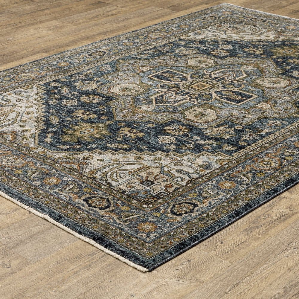 Oriental Weavers Aberdeen 1144Q Blue Persian Medallion Polyester Indoor Area Rectangle Rug (SAK98572)