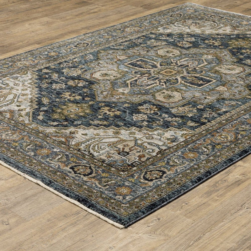 ORIENTAL WEAVERS Aberdeen 1144Q Blue Persian Medallion Polyester Indoor Area Rectangle Rug (SAK98572)