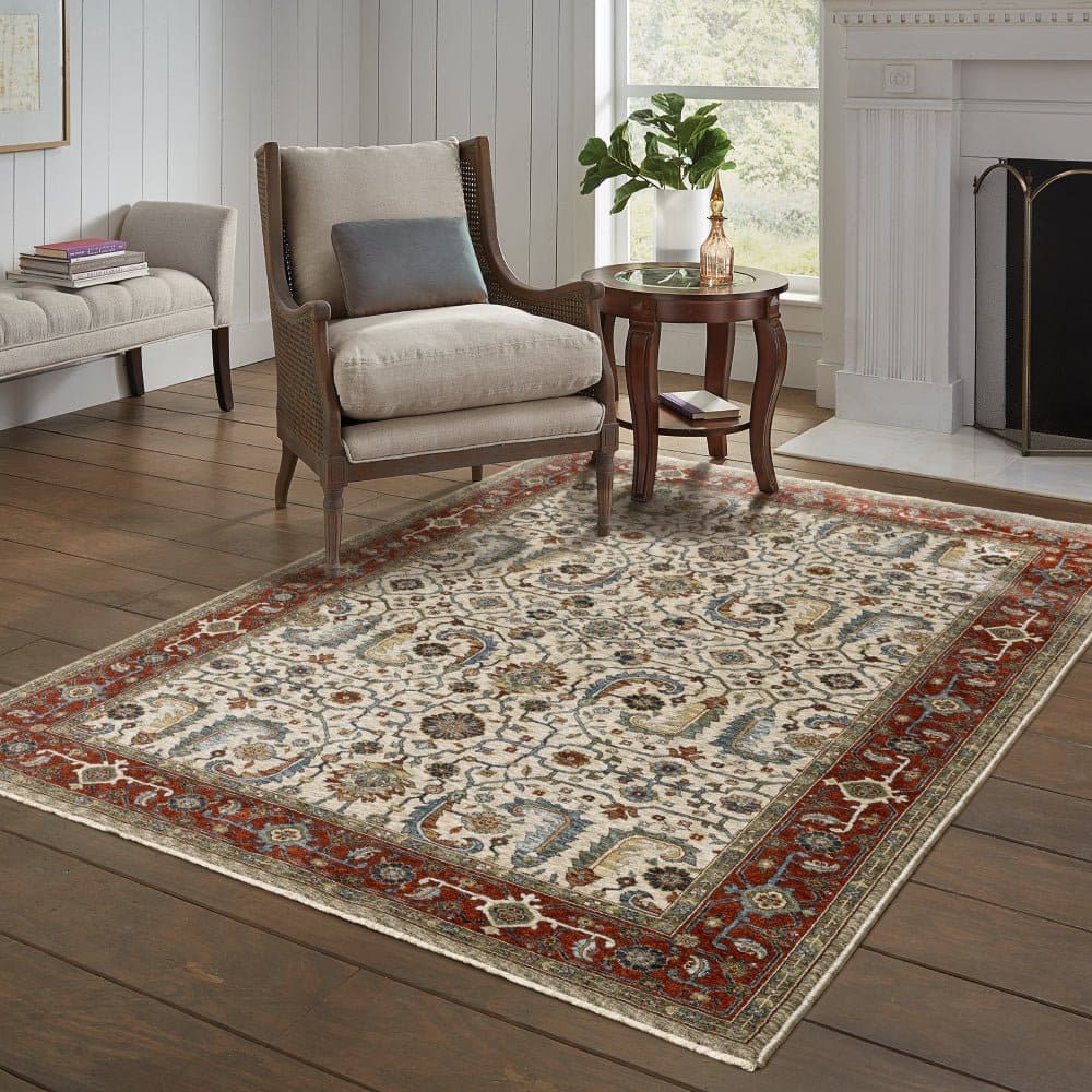 Oriental Weavers Aberdeen 144D1 Ivory Classic Overall Polyester Indoor Area Rectangle Rug (SAK51093)