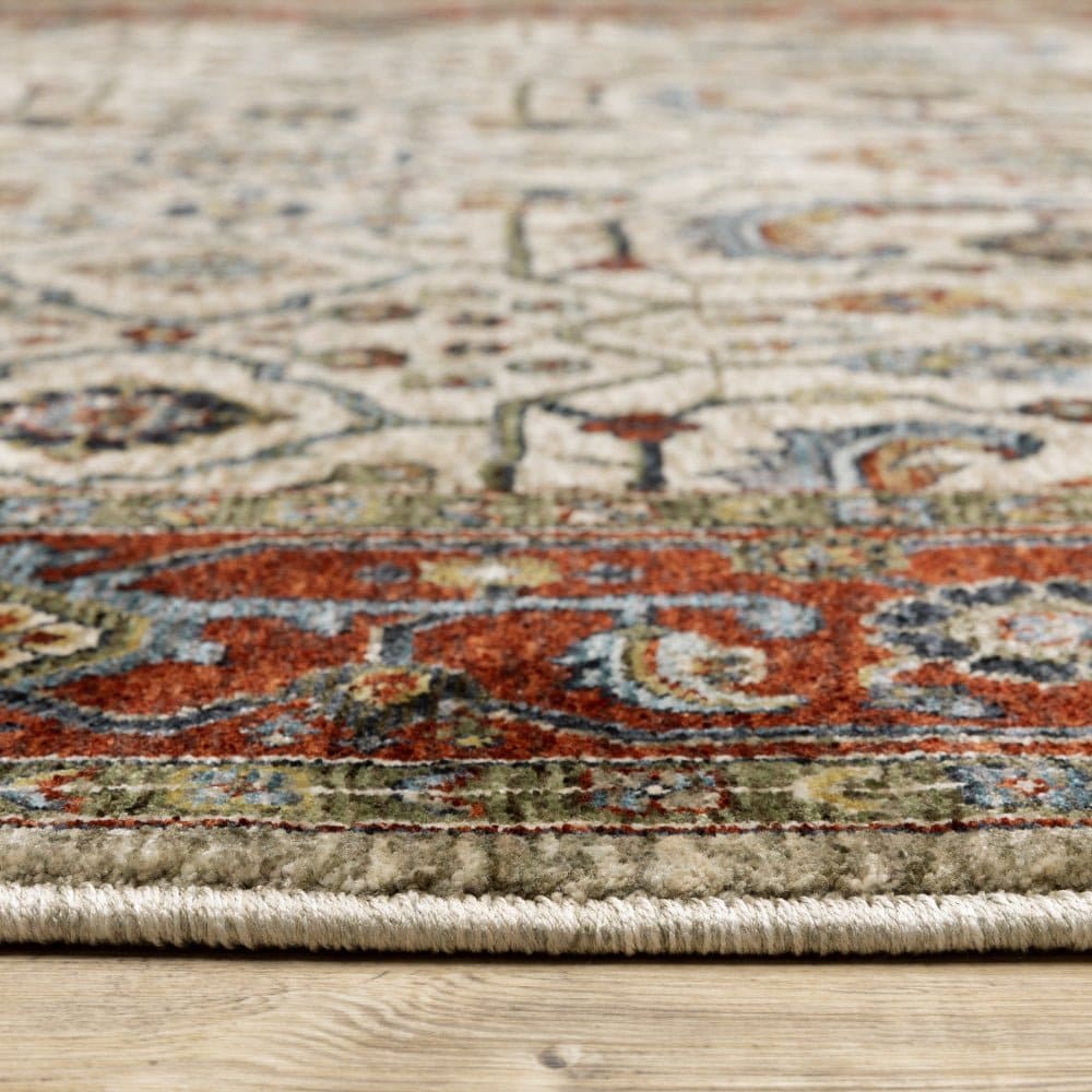 Oriental Weavers Aberdeen 144D1 Ivory Classic Overall Polyester Indoor Area Rectangle Rug (SAK51093)
