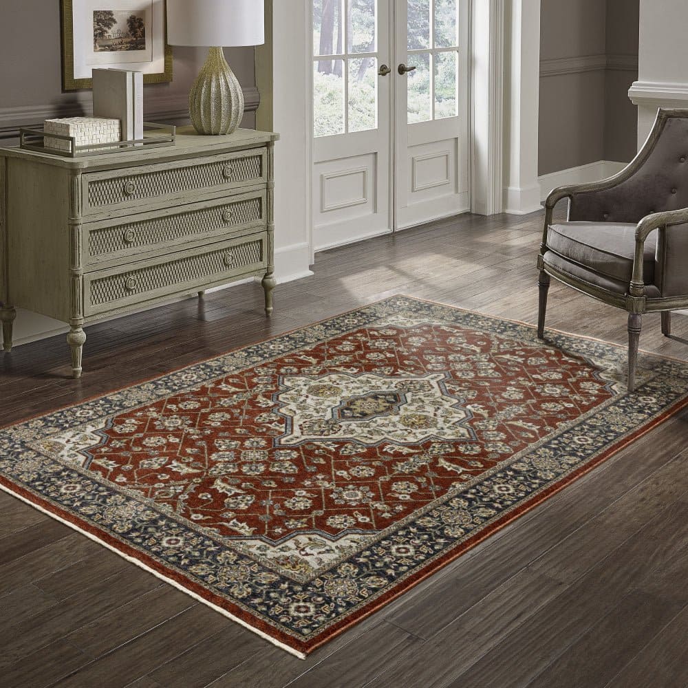 Oriental Weavers Aberdeen 4151R Traditional Persian Polyester Indoor Area Rectangle Rug  In Red (SAK56093)