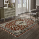 ORIENTAL WEAVERS Aberdeen 4151R Traditional Persian Polyester Indoor Area Rectangle Rug  In Red (SAK56093)