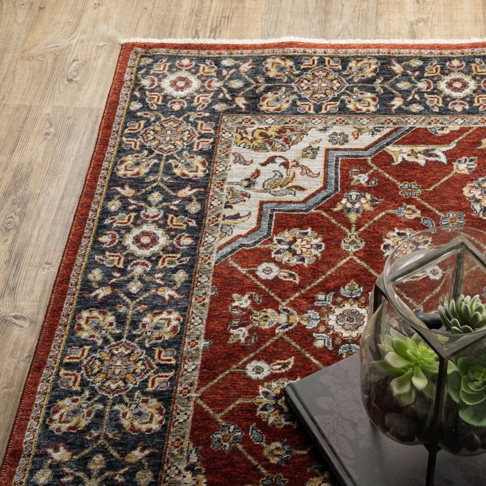Oriental Weavers Aberdeen 4151R Traditional Persian Polyester Indoor Area Rectangle Rug  In Red (SAK56093)