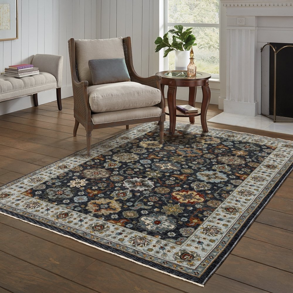 Oriental Weavers Aberdeen 561B1 Blue Persian Panel Polyester Indoor Area Rectangle Rug (SAK64593)