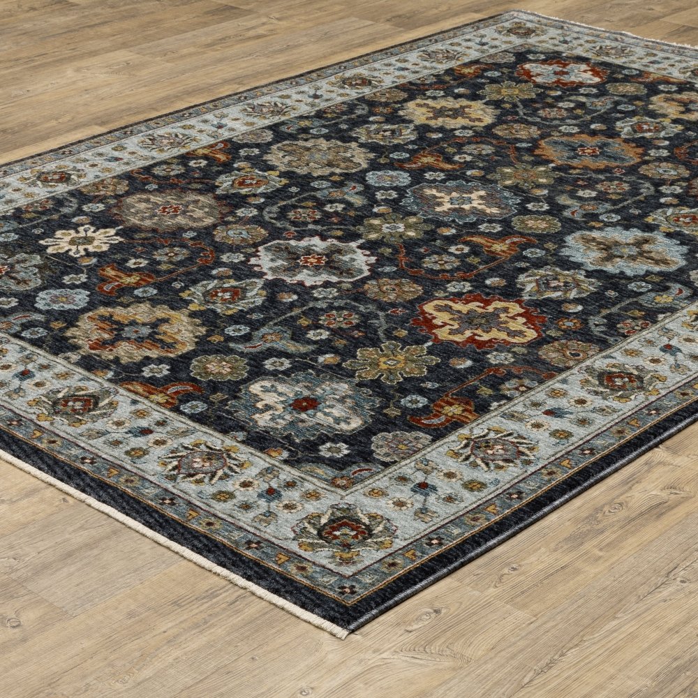 Oriental Weavers Aberdeen 561B1 Blue Persian Panel Polyester Indoor Area Rectangle Rug (SAK64593)