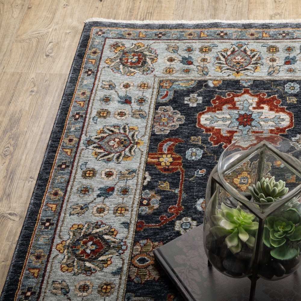 Oriental Weavers Aberdeen 561B1 Blue Persian Panel Polyester Indoor Area Rectangle Rug (SAK64593)