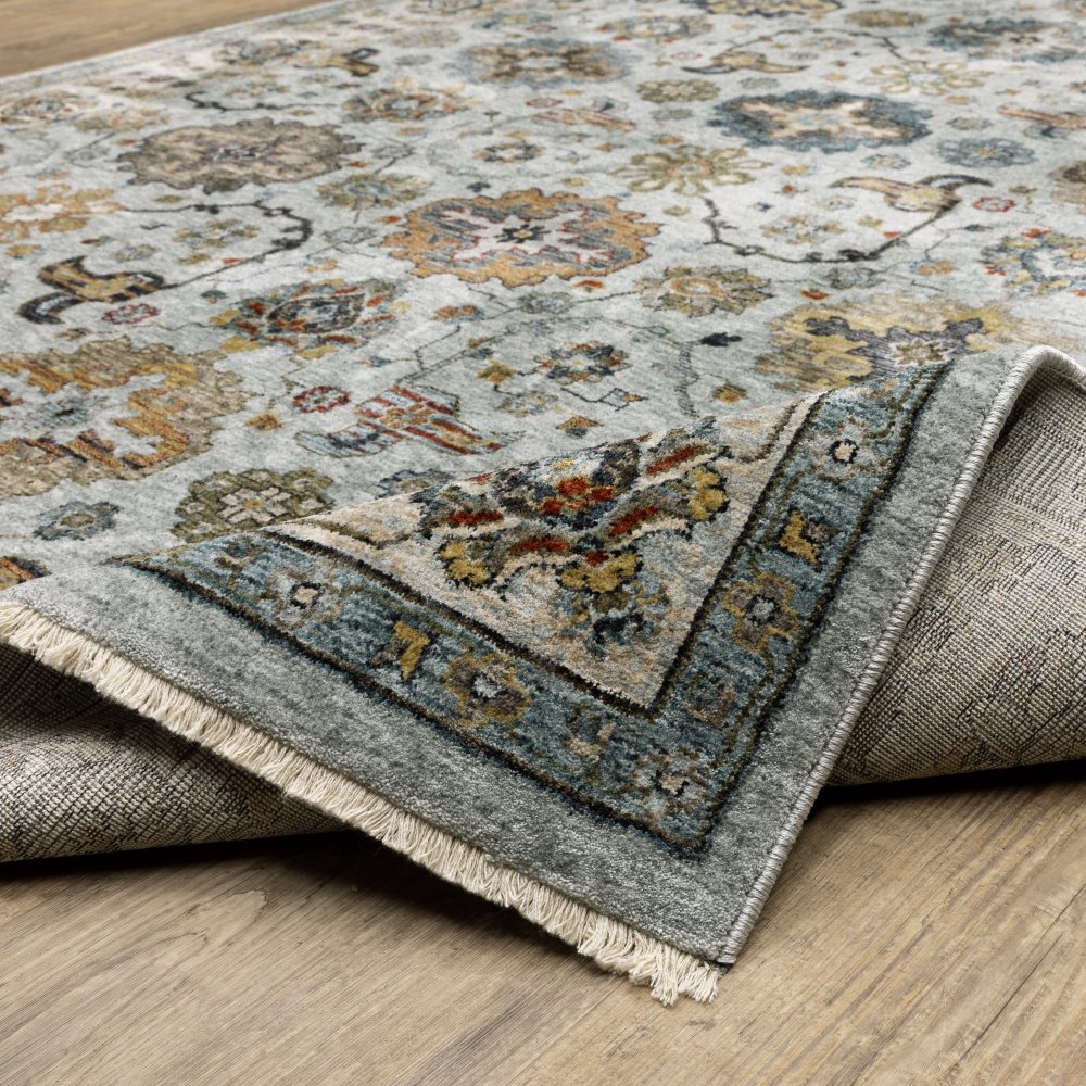 Oriental Weavers Aberdeen 561W1 Blue Vintage Medallions Polyester Indoor Area Rectangle Rug (SAK98732)