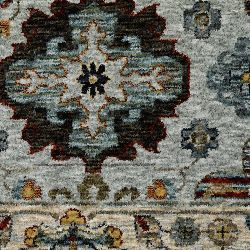 ORIENTAL WEAVERS Aberdeen 561W1 Blue Vintage Medallions Polyester Indoor Area Rectangle Rug (SAK98732)