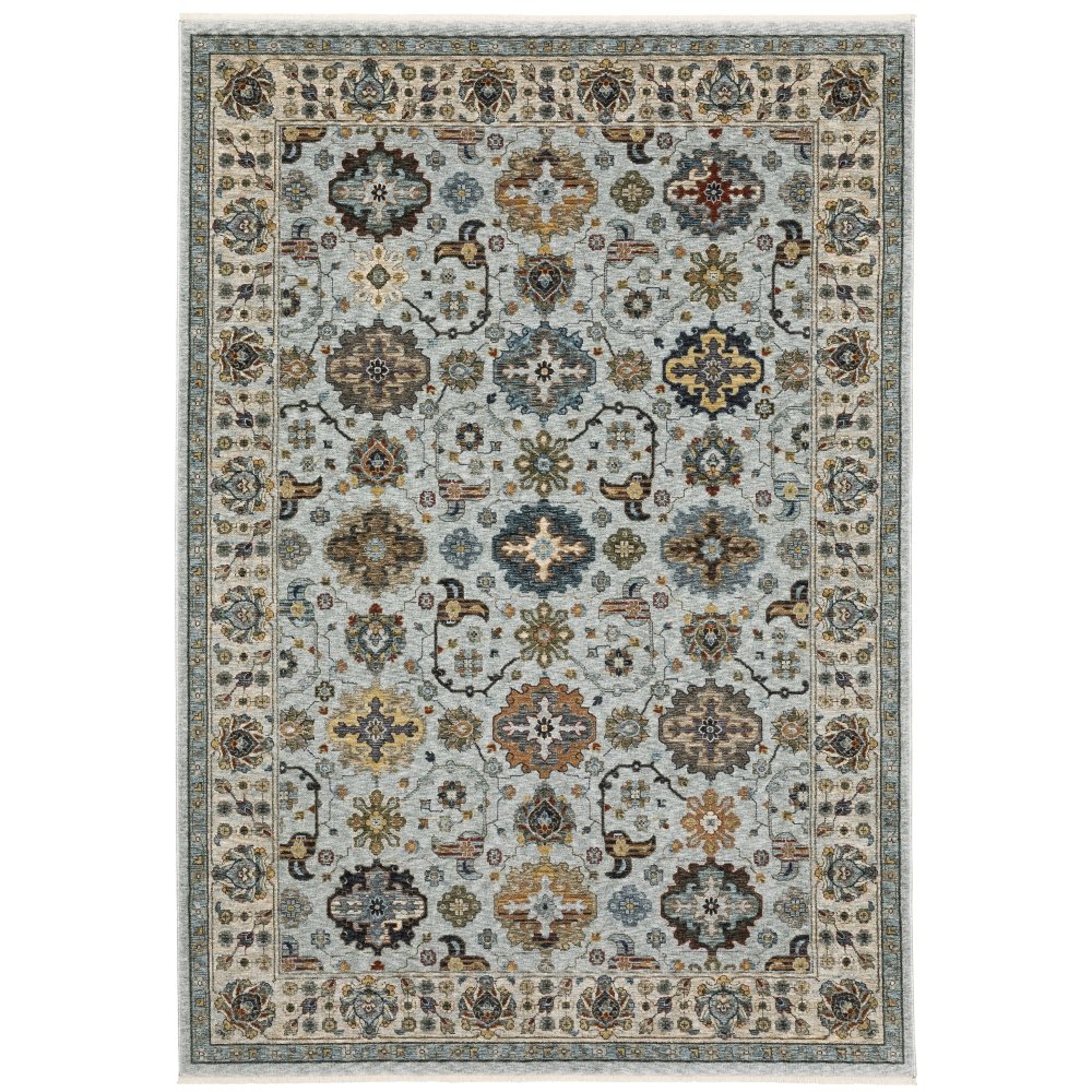 Oriental Weavers Aberdeen 561W1 Blue Vintage Medallions Polyester Indoor Area Rectangle Rug (SAK98732)