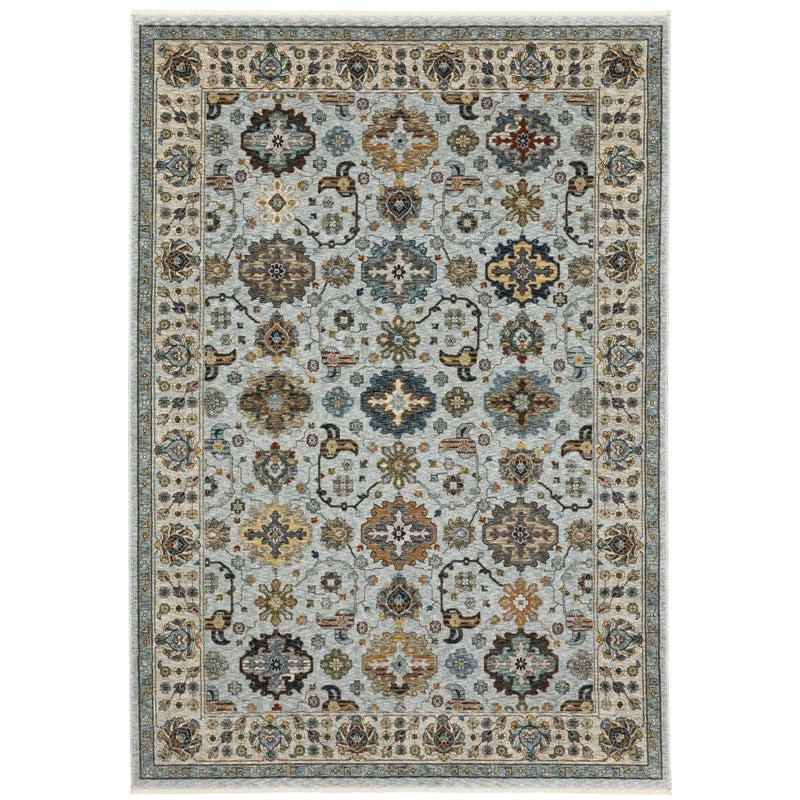 ORIENTAL WEAVERS Aberdeen 561W1 Blue Vintage Medallions Polyester Indoor Area Rectangle Rug (SAK98732)