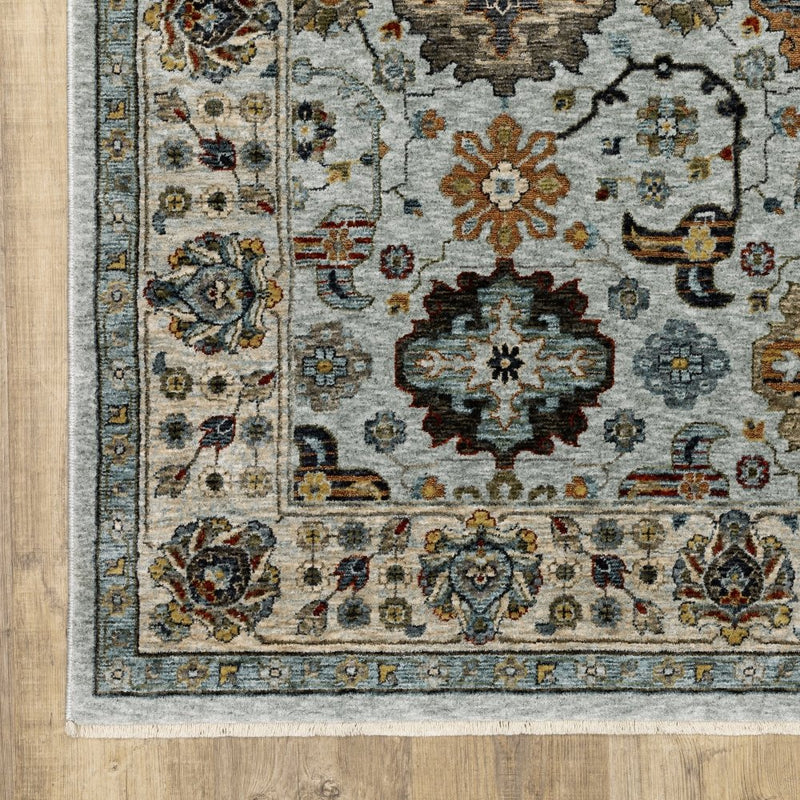 ORIENTAL WEAVERS Aberdeen 561W1 Blue Vintage Medallions Polyester Indoor Area Rectangle Rug (SAK98732)