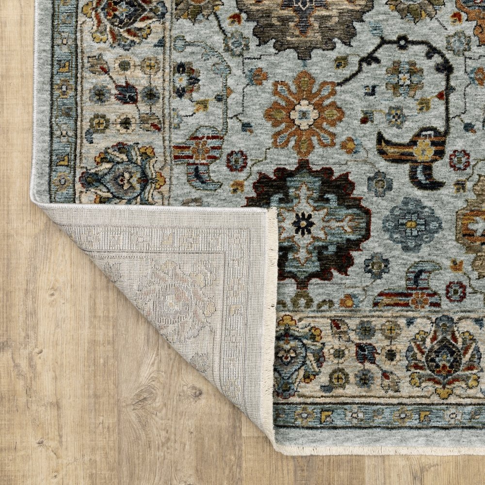 Oriental Weavers Aberdeen 561W1 Blue Vintage Medallions Polyester Indoor Area Rectangle Rug (SAK98732)