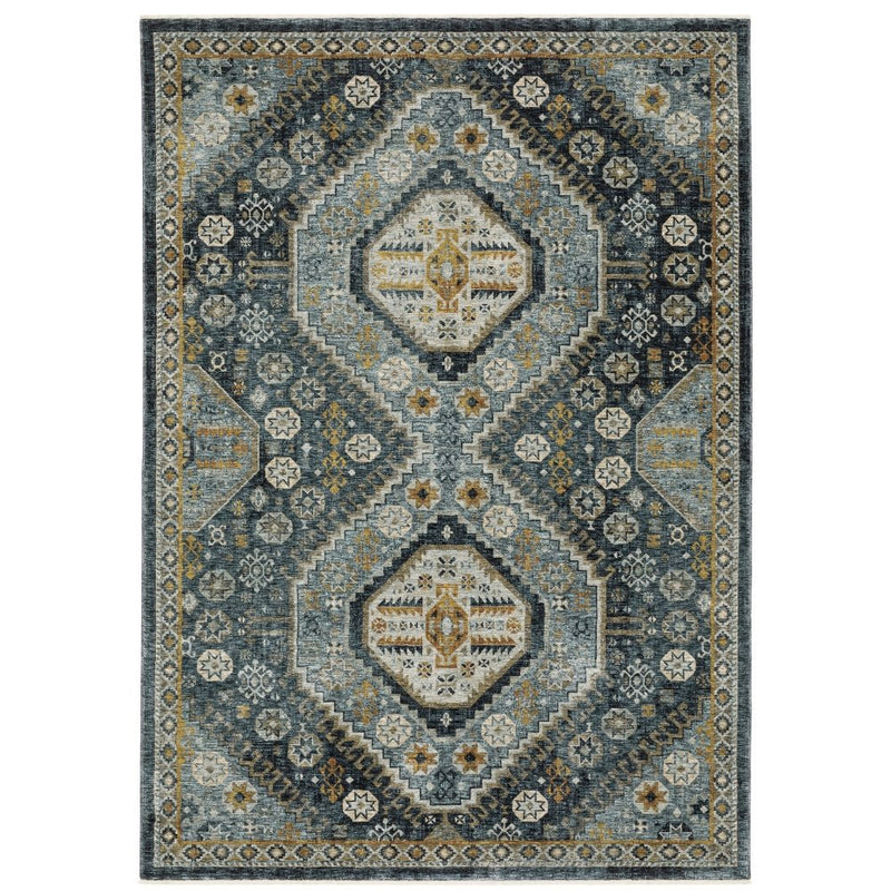 ORIENTAL WEAVERS Aberdeen 7150B Blue Traditional Tribal Polyester Indoor Area Rectangle Rug (SAK14509)