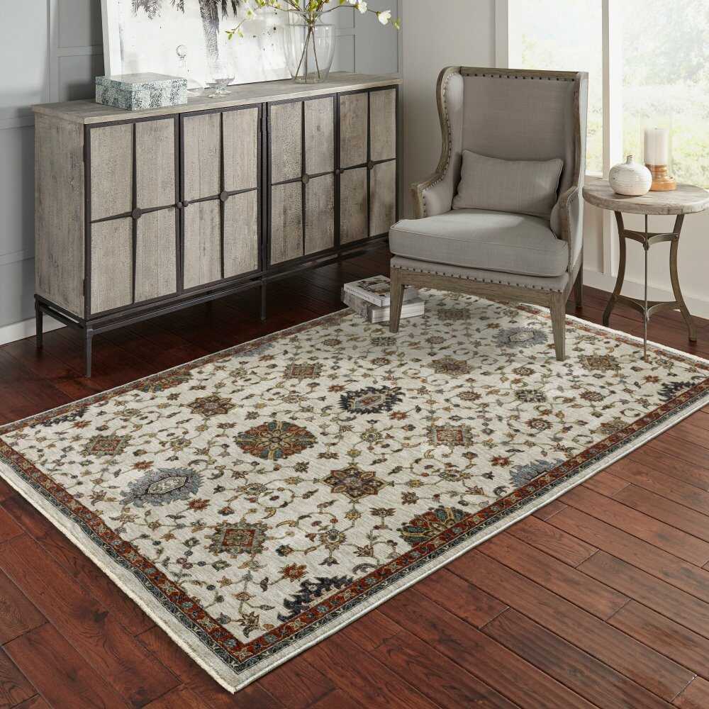 Oriental Weavers Aberdeen 751W1 Ivory Persian Polyester Indoor Area Rectangle Rug (SAK98521)