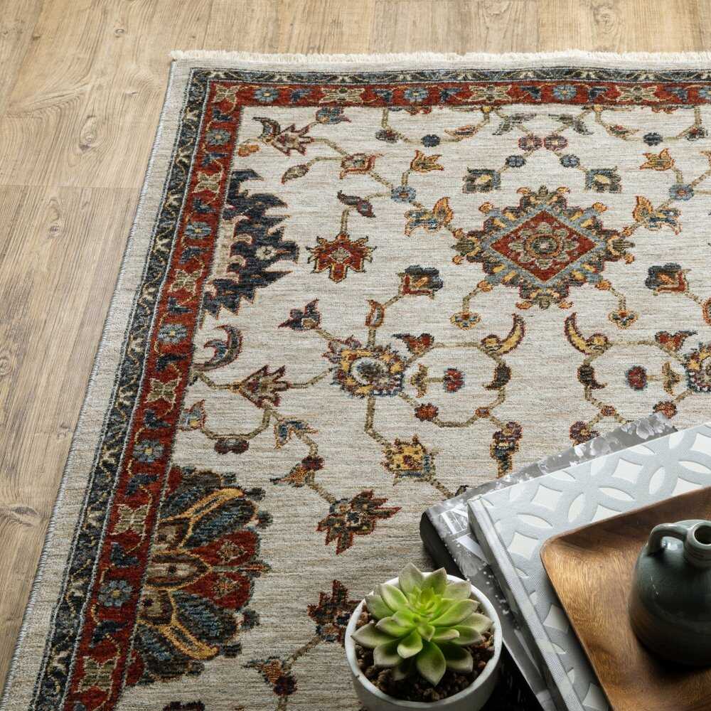 Oriental Weavers Aberdeen 751W1 Ivory Persian Polyester Indoor Area Rectangle Rug (SAK98521)
