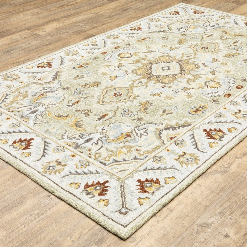 ORIENTAL WEAVERS Alfresco 28403 Ivory Bohemian Oriental Wool Indoor Area Rectangle Rug (SAK41915)