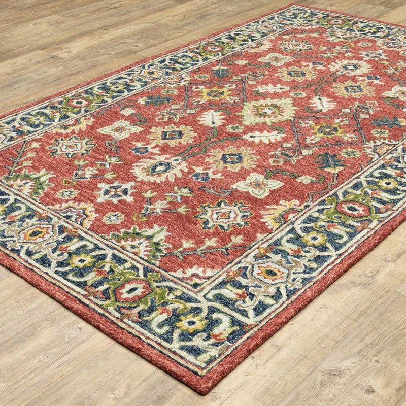 ORIENTAL WEAVERS Alfresco 28404 Vintage Oriental Wool Indoor Area Rectangle Rug In Red (SAK42015)