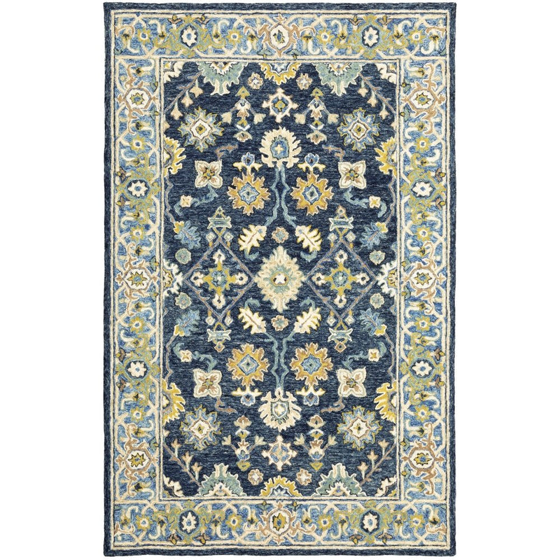 ORIENTAL WEAVERS Alfresco 28405 Traditional Oriental Wool Indoor Area Rectangle Rug In Navy (SAK30174)