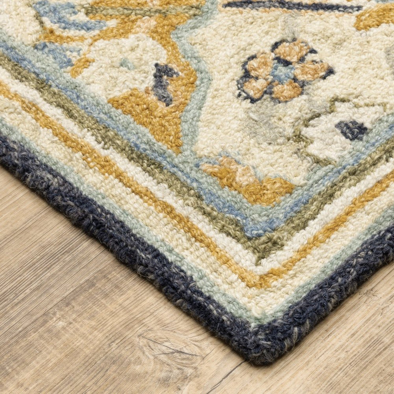 ORIENTAL WEAVERS Alfresco 28406 Vintage Geometric Wool Indoor Area Rectangle Rug In Navy (SAK08571)