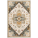 ORIENTAL WEAVERS Alfresco 28407 Ivory Bohemian Medallion Wool Indoor Area Rectangle Rug In Navy (SAK08572)