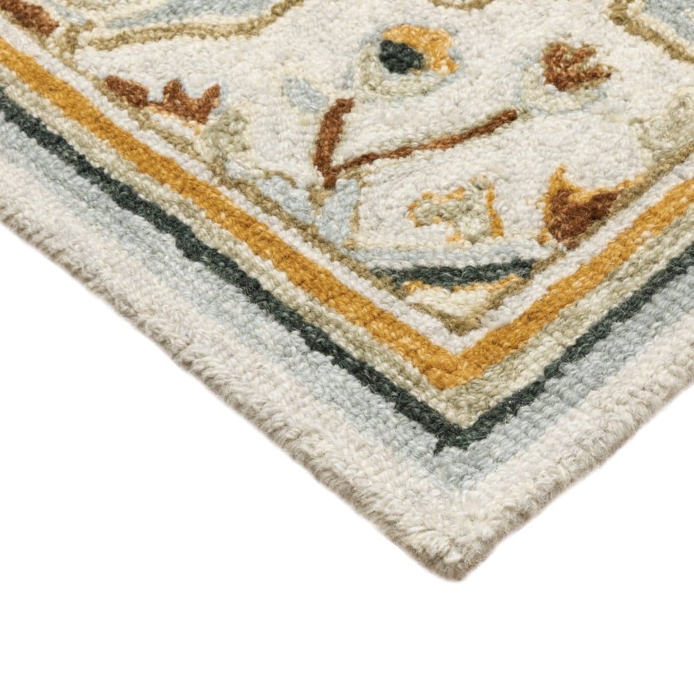 Oriental Weavers Alfresco 28407 Ivory Bohemian Medallion Wool Indoor Area Rectangle Rug In Navy (SAK08572)