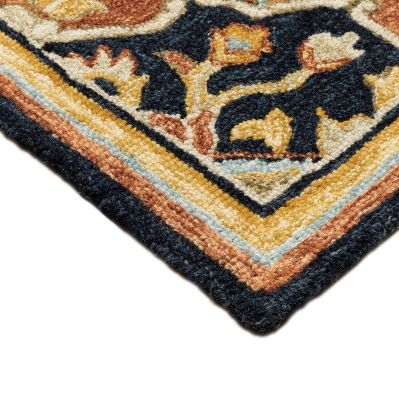 ORIENTAL WEAVERS Alfresco 28408 Navy Vintage Medallion Wool Indoor Area Rectangle Rug (SAK41813)