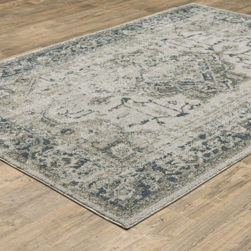 ORIENTAL WEAVERS Alton 002W9 Gray Vintage Medallion Polyester Indoor Area Rectangle Rug (SAK15632)