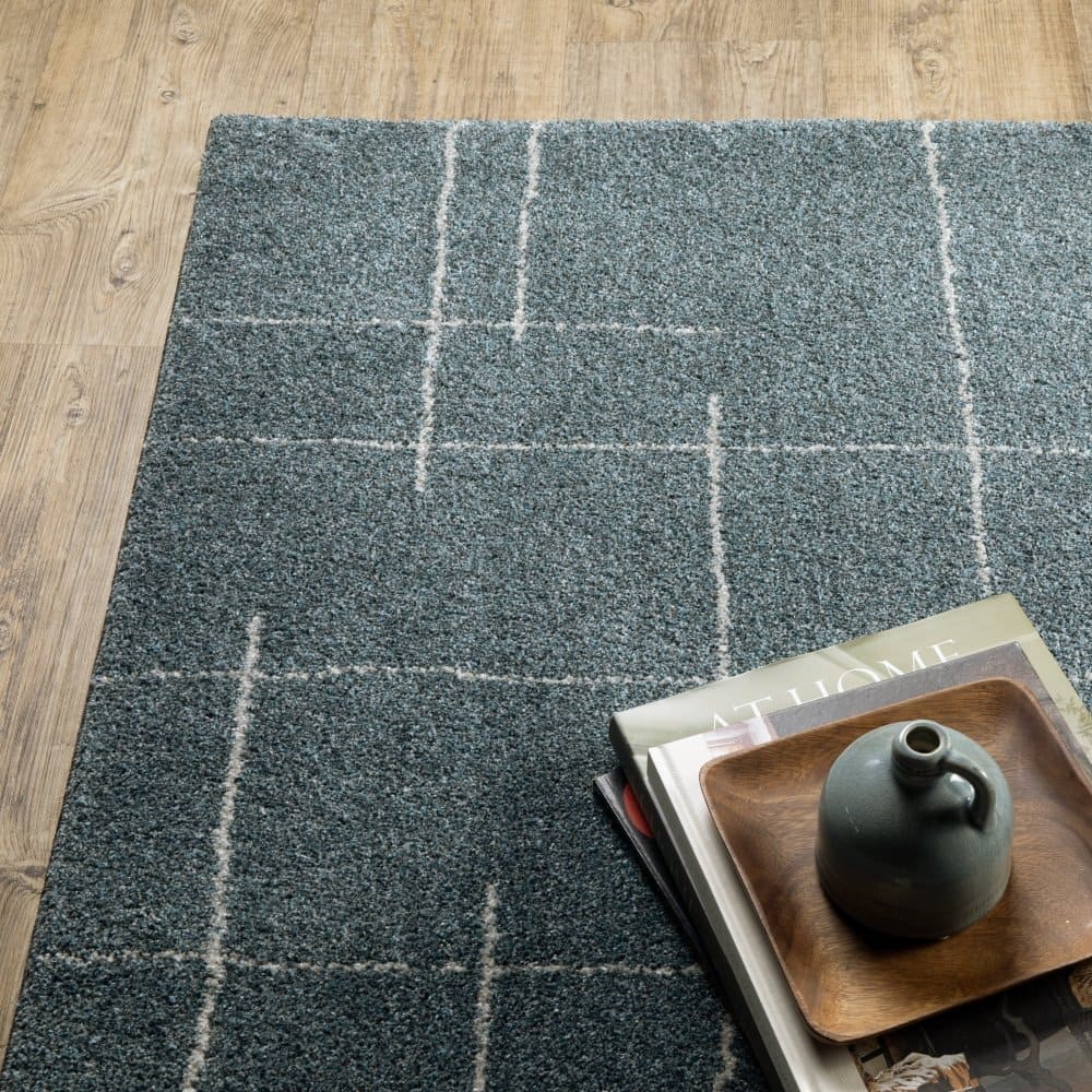 Oriental Weavers Alton 040B9 Blue Modern Geometric Polyester Indoor Area Rectangle Rug (SAK71308)