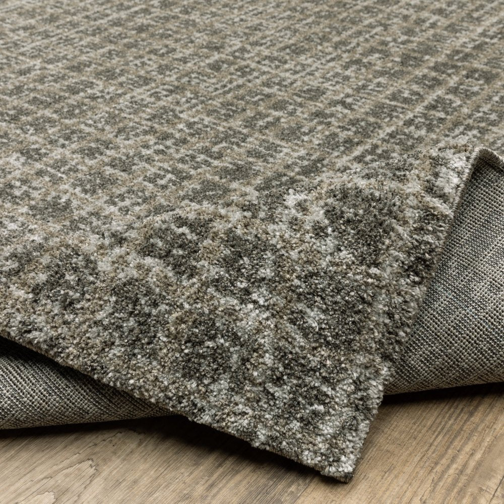 Oriental Weavers Alton 090N9 Grey Modern Plaid Polyester Indoor Area Rectangular Rug (SAK56191)