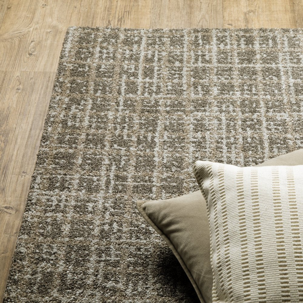 Oriental Weavers Alton 090N9 Grey Modern Plaid Polyester Indoor Area Rectangular Rug (SAK56191)
