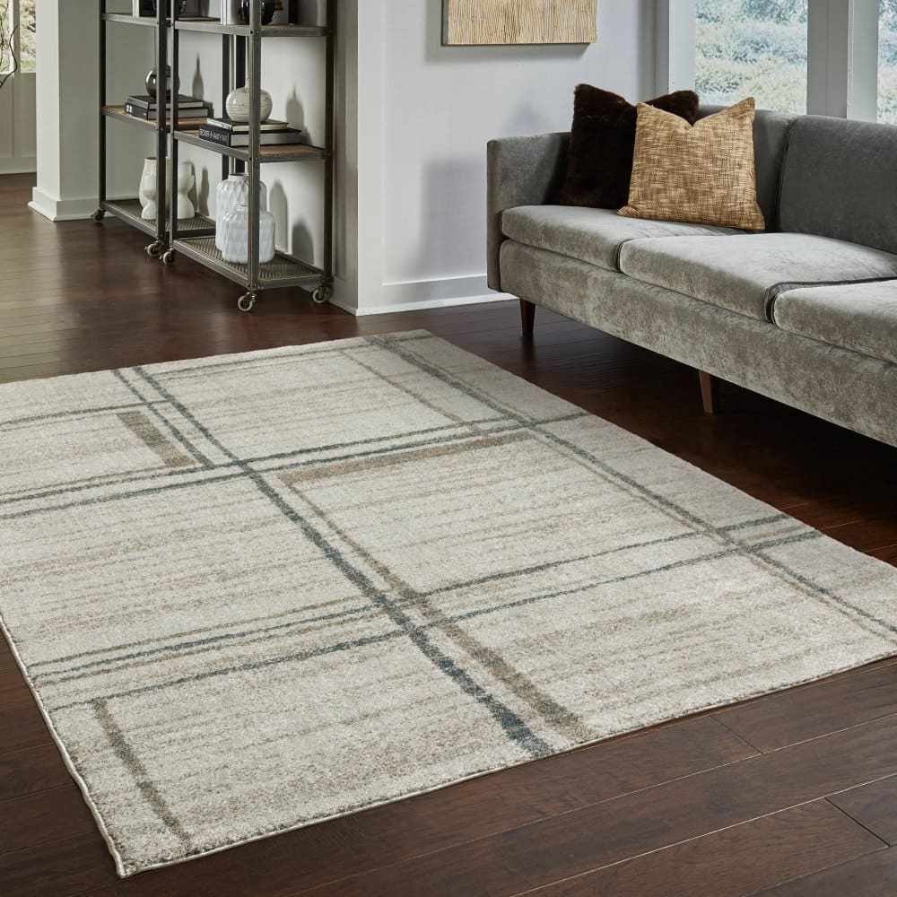 Oriental Weavers Alton 501Z9 Grey Contemporary Block Polyester Indoor Area Rug (SAK71410)